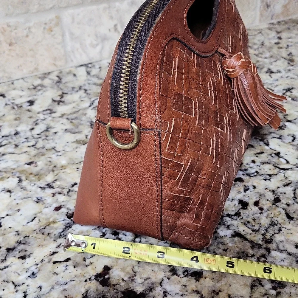 Patricia Nash Sora Braided Stitch Leather Cutout Satchel - Picture 5 of 13